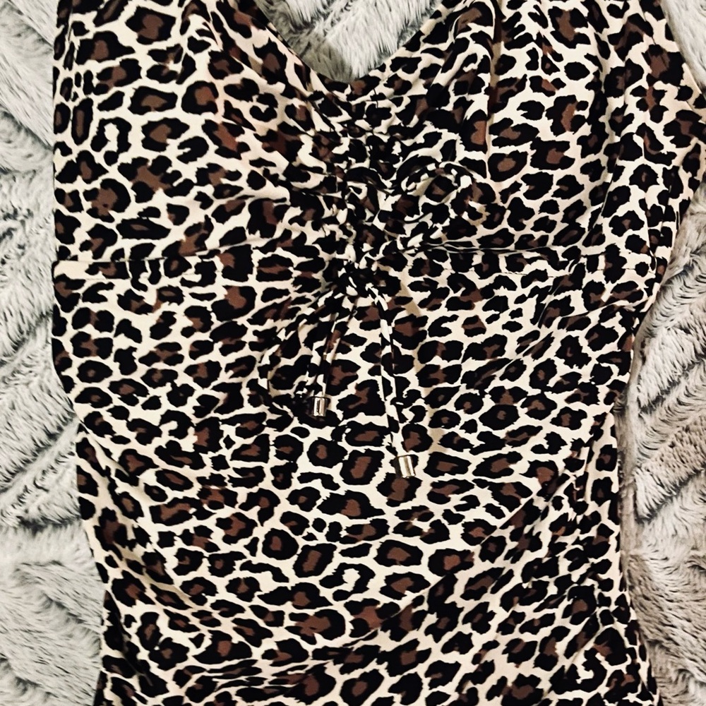 Aqua Green Leopard Print One Piece Swimsuit